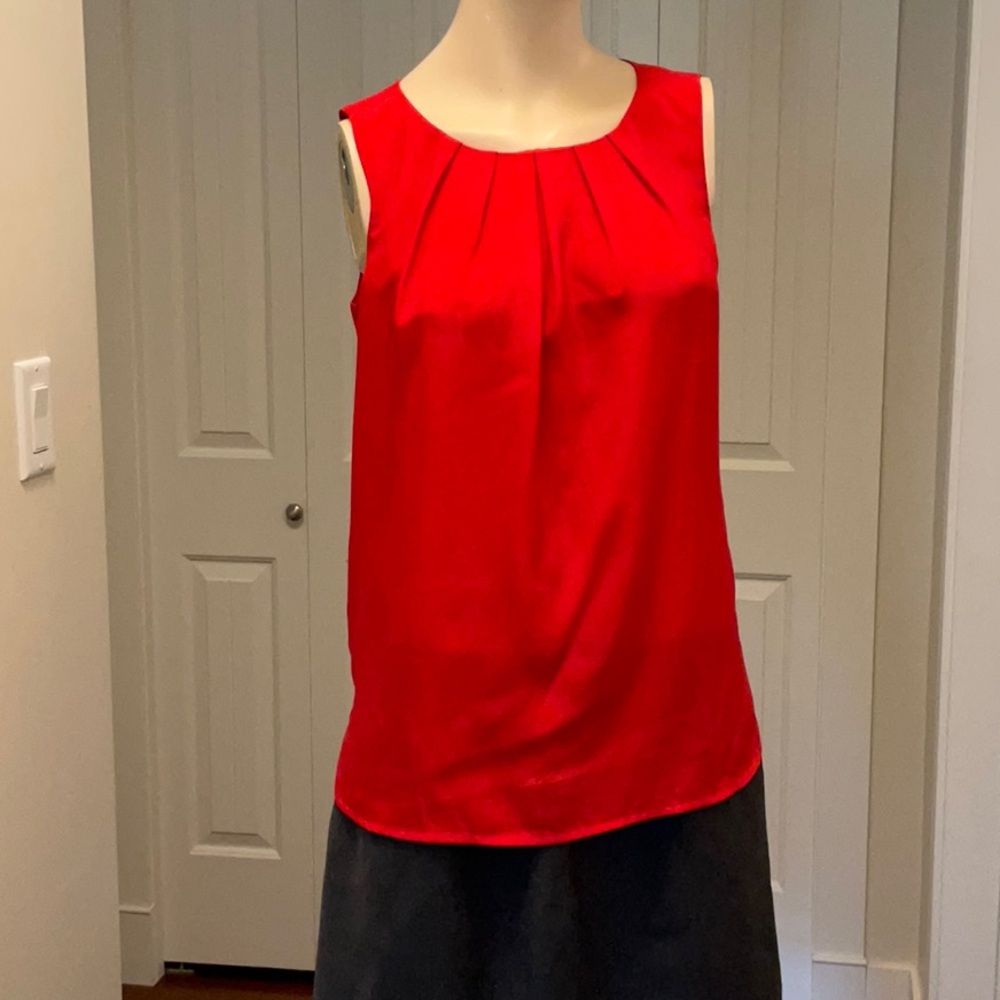 ANNE KLEIN Red Sleeveless Women's Top Size XS